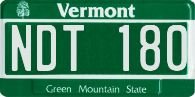 VT license plate NDT180