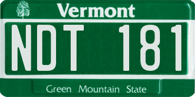 VT license plate NDT181