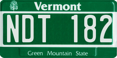 VT license plate NDT182