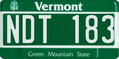 VT license plate NDT183