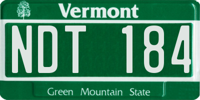 VT license plate NDT184