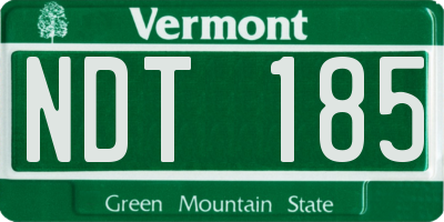 VT license plate NDT185