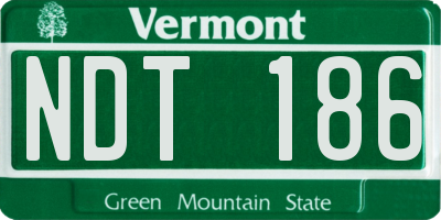 VT license plate NDT186