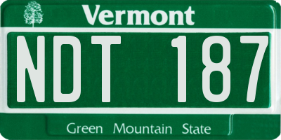 VT license plate NDT187
