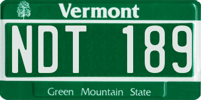 VT license plate NDT189