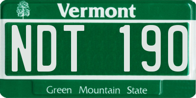 VT license plate NDT190
