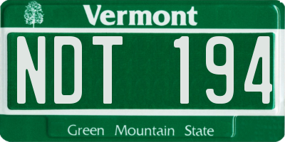 VT license plate NDT194