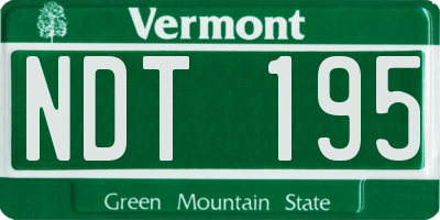 VT license plate NDT195