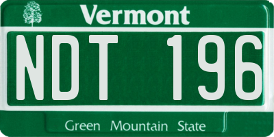VT license plate NDT196