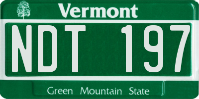 VT license plate NDT197
