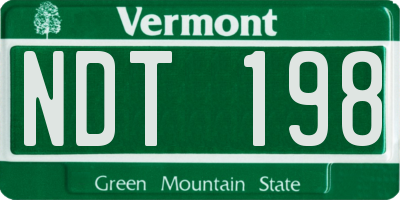 VT license plate NDT198