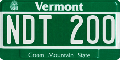 VT license plate NDT200