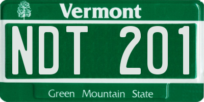 VT license plate NDT201