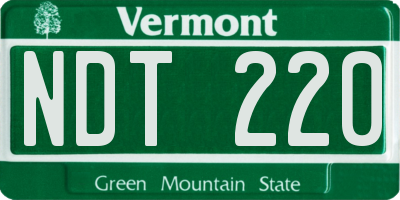 VT license plate NDT220