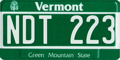 VT license plate NDT223