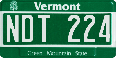 VT license plate NDT224