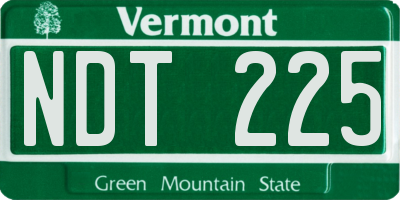 VT license plate NDT225