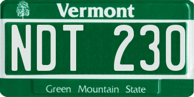 VT license plate NDT230