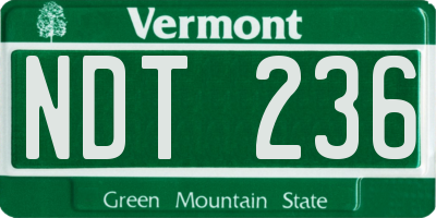 VT license plate NDT236