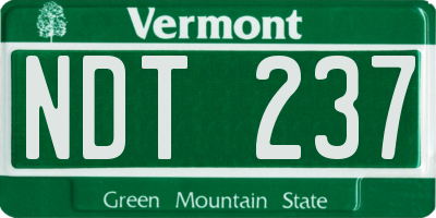 VT license plate NDT237