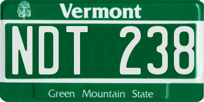 VT license plate NDT238