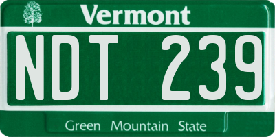 VT license plate NDT239