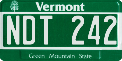 VT license plate NDT242