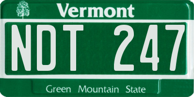 VT license plate NDT247