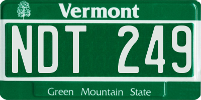 VT license plate NDT249