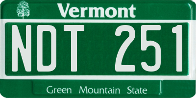 VT license plate NDT251