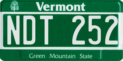 VT license plate NDT252