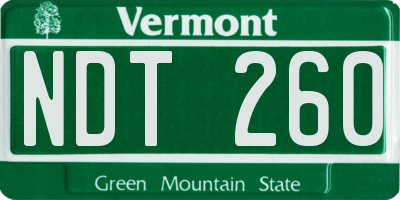 VT license plate NDT260