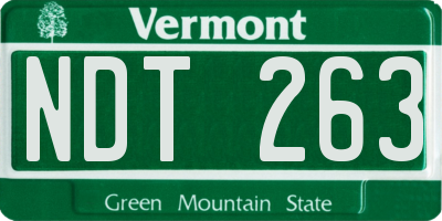 VT license plate NDT263