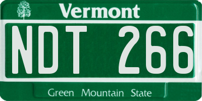VT license plate NDT266