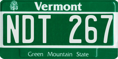 VT license plate NDT267