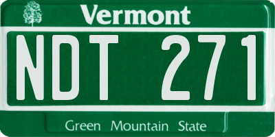 VT license plate NDT271