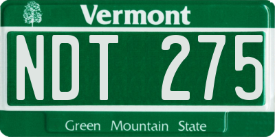 VT license plate NDT275