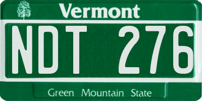 VT license plate NDT276
