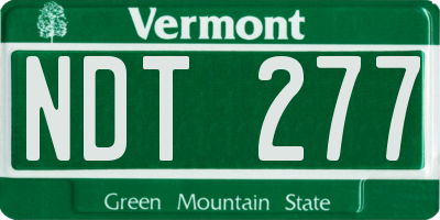 VT license plate NDT277