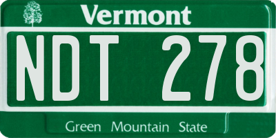 VT license plate NDT278