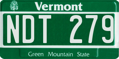 VT license plate NDT279