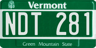VT license plate NDT281