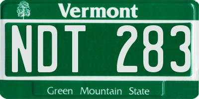 VT license plate NDT283
