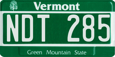 VT license plate NDT285