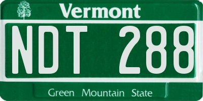 VT license plate NDT288