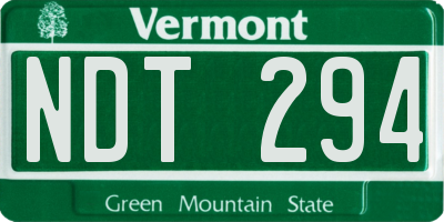 VT license plate NDT294