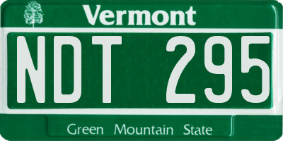 VT license plate NDT295
