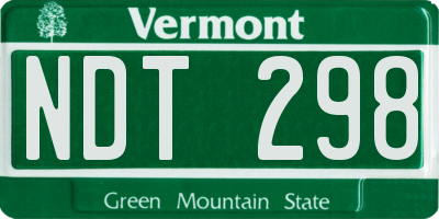 VT license plate NDT298