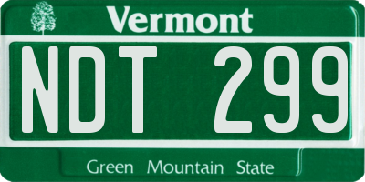VT license plate NDT299