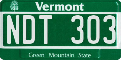 VT license plate NDT303